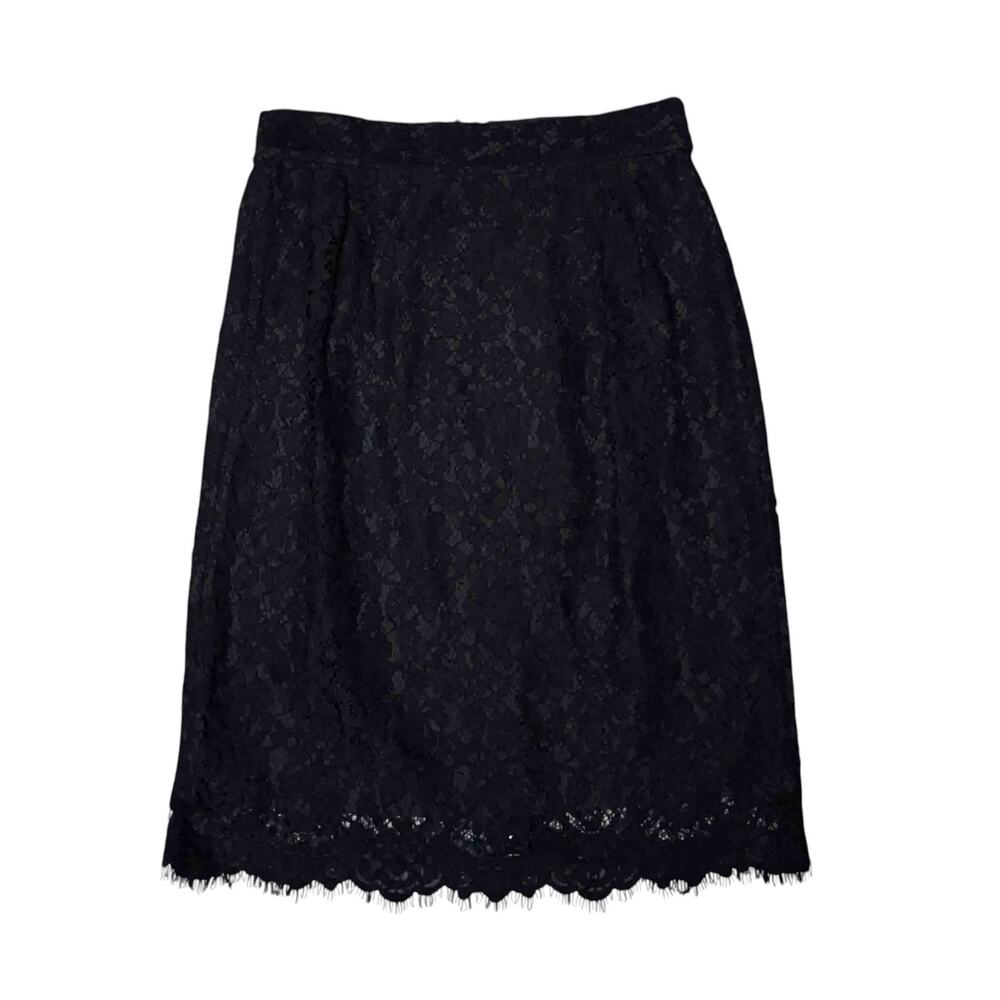 J.Crew Pintuck Lace Pencil Skirt 14 Black Whimscal Fairy Feminine Romantic Goth